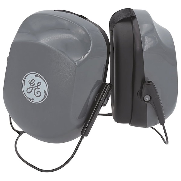Ge Behind-the-Neck Earmuffs, 26dB, Adjustable Neckband, Comfort Headstrap, Gray GM454 - main